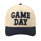 Game Day Hat for Women Men, Vintage Embroidered Football Basketball Cap, Adjustable Baseball Hat for Sports...