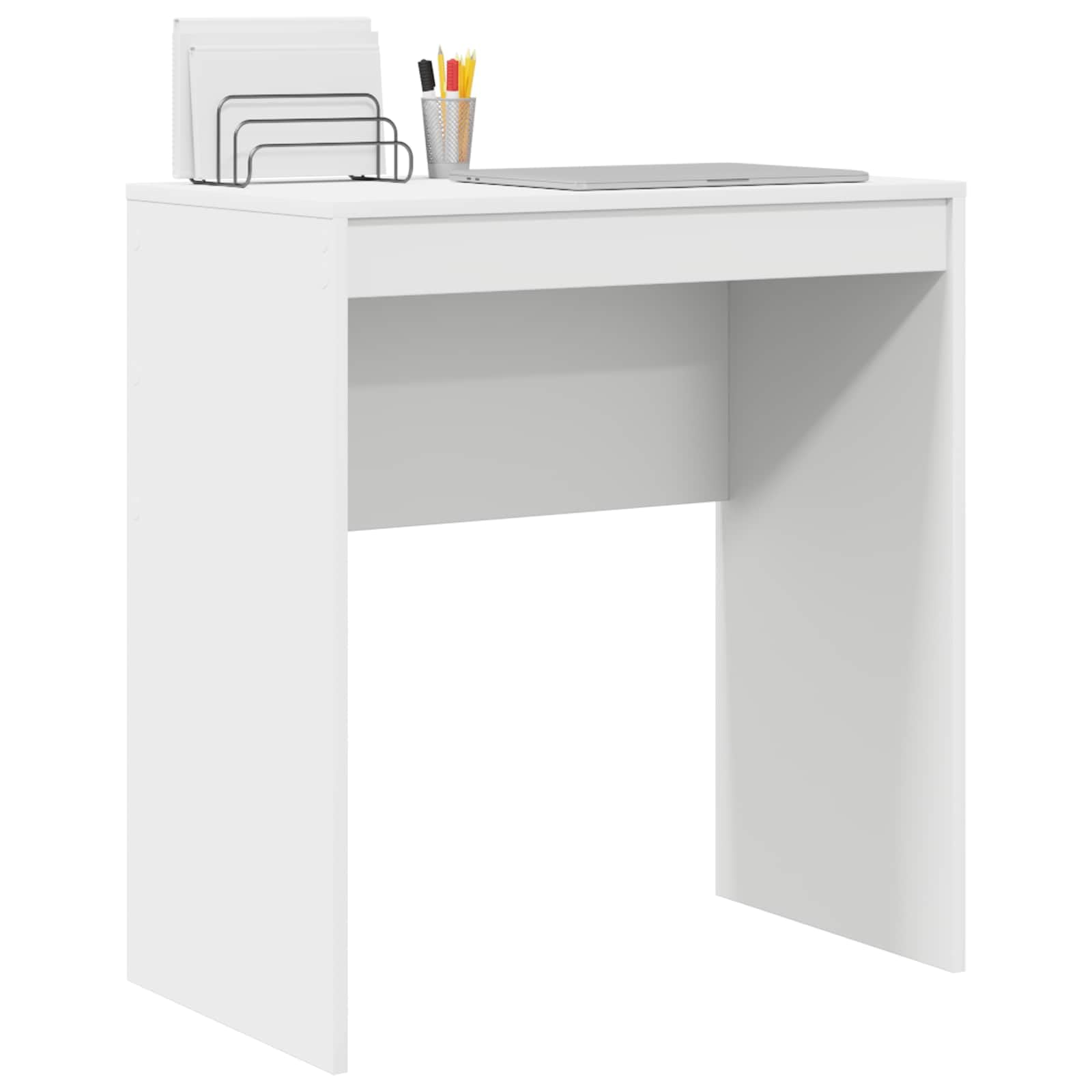 Scrivania compatta bianca 70 x 40 x 76 cm per ufficio e studio