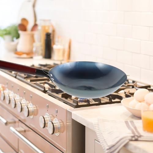 Wok de hierro Mobestech 30 cm con mango de madera miniatura 5