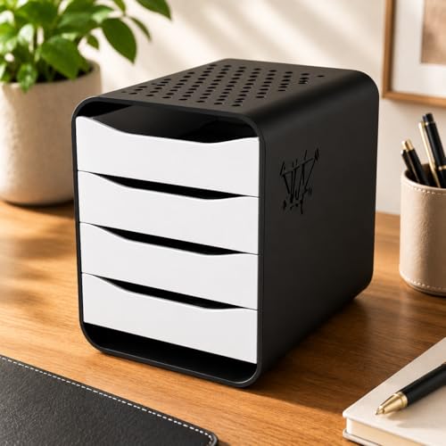 Image of 4 Tray Storage Box for 2.5 inch HDD /SSD Stacker Enclosure | External SATA Hard Drive Dock | Stackable Shockproof HDD Caddy | RAID Storage Rack for Desktop Backup & Data Organization,ENCLOSURE ONLY (WHITE)