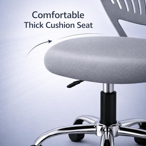 Image of NGFC Mesh Office Chair, Black, Task Chair with Padded Seat, Adjustable Backrest, Swivel Base, Classic Style, Armless Desk Chair for Office, Home, 69x44x44 cm