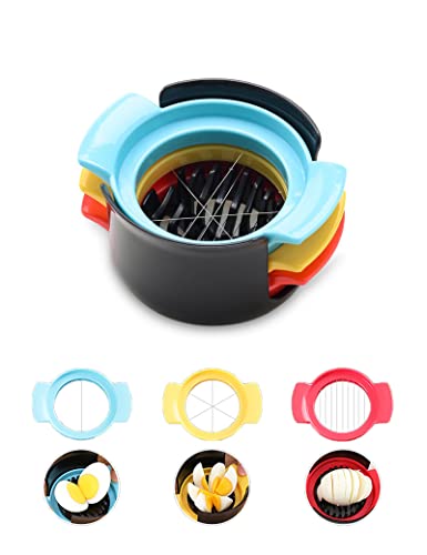 Egg Slicer For Hard Boiled Eggs Sturdy Strawberry Cutter 3 Slicing Styles Stainless Steel Wire Easy To Clean #TOP8