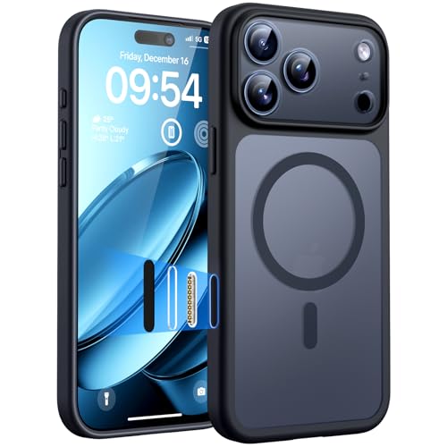 TOCOL for iPhone 17 Pro Max Case, Compatible with MagSafe, Button Black