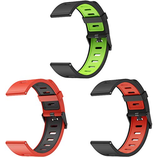 22mm Armband, Kompatibel für Samsung Gear S3 Uhrenarmband Silikon Zweifarbiges Ersatzarmband für Galaxy Watch 46mm / Gear S3 Frontier/Gear S3 Classic/Huawei Watch GT 2 46mm/Ticwatch Pro (3 Pack)