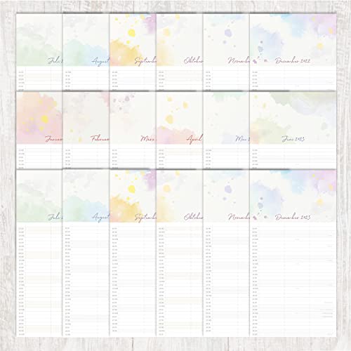 2022/2023 Family Calendar with Three Columns, 18 Months, Wall Calendar for Hanging with Annual Overview and Holiday Planning Area - Image 3