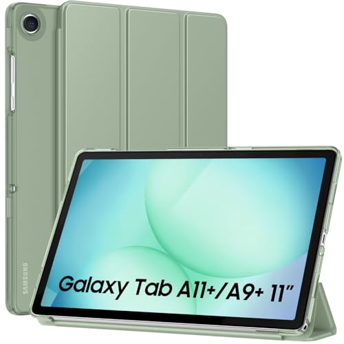 Image of MoKo for Samsung Galaxy Tab A11 Plus / A11+ Case 11 Inch 2026, Galaxy Tab A9 Plus / A9+ Case 11 Inch 2024, Slim Stand Hard PC Translucent Back Shell Smart Cover, Auto Wake /Sleep, Sage Green
