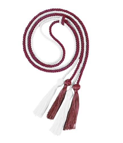 Image of Double Graduation Honor Cords - Maroon and White,68 inch Long