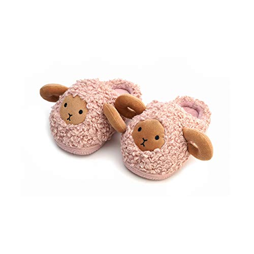 MEMON Baby Boys Fuzzy Slippers | Cute Baby Girls Slippers | Infant Non-Slip Indoor Shoes | Kids Home Shoes(ME2006-pnk-17) Pink