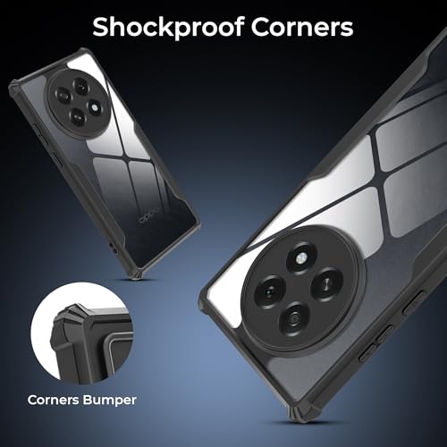 Image of A rtistque Clear Hard Transparent Acrylic Armor Anti-Drop Shockproof TPU Edge Back Cover Case for Oppo F29 Pro 5G - Black