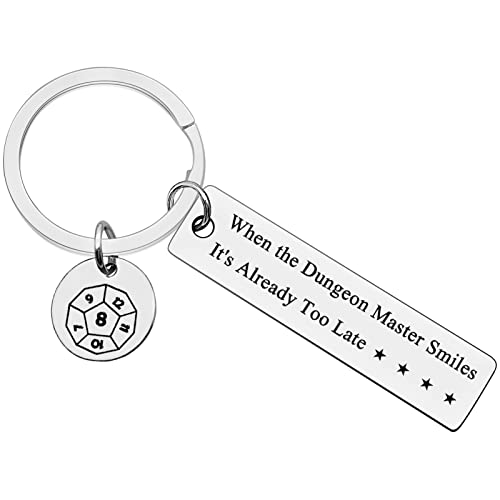Ximalun Dungeon Master Gift Keyring DM Gifts When The Dungeon Master Smiles It's Already Too Late Keyring RPG Gamer Gift DND Player Gift Dungeons Geek Gift
