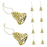 Beatifufu 12pcs Christmas Tree Bell Ornaments Festive Hanging Decorations for Winter Theme Parties Safe Plastic Bells for Home Decor Xmas Tree Pendants Holiday Supplies