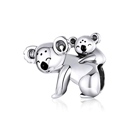 Breloque koala argent sterling anti-ternissement, perle universelle sans nickel