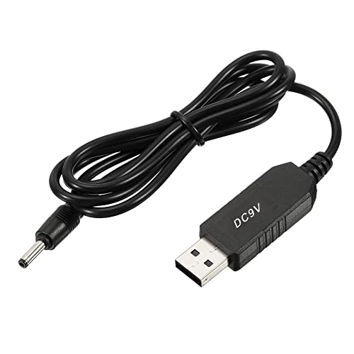 DC 5V a DC 9V USB Step Up Tensione Convertitore Cavo Alimentazione con DC Jack 3.5 mm x 1.35 mm Ottimo per Router fotocamera Auto Guida Registratore Nero 6W 1A