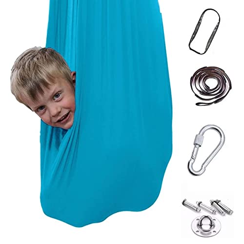 Balançoire Hamac En Plein Air Sensorielle Swing Autisme, Adhd, Syndrome De Asperger, Intégration Sensorielle (Color : Sky Blue, Size : 150x280CM/59x110in) Cover