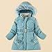 Winter Coats for Girls Fleece Lined Puffer Jackets Warm Fur Collar Hooded Cotton Padded Down Coat Thicken Parka Outwear