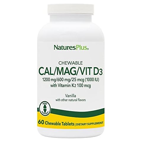 NaturesPlus Cal/Mag/VIT D3 with Vitamin K2-60 Chewable Tablets Cover