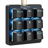 Koolertron One Handed Macro Mechanical Keyboard, Pink LED Backlit Portable Mini One-Handed Mechanica