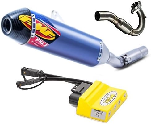 Chad Wienen FMF 4.1 Exhaust Kit in Blue Carbon Cap & Vortex ECU 2009-2020 - Compatible with Yamaha Yfz450r