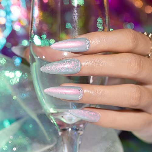 Rarjsm Pearl Gel Nail Polish Blue Pearlescent Gel Polish Shell Glitter Red Shimmer Mermaid Iridescent Nail Gel Polish 7.5Ml Soak Off Led Uv Curing Requires Swirl Thread Effect Diy Manicure Use #TOP1