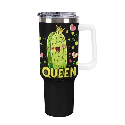 Taza de viaje para el coche de 40 onzas Pickle Queen, perfecta para tus viajes y café diario
