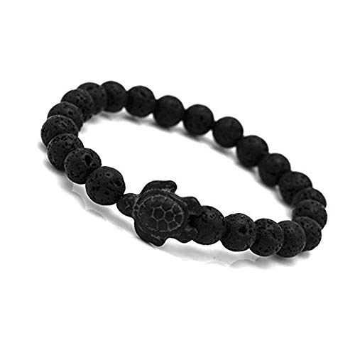 Mainbead Black Agate Bracelet Energy Bracelets Gemstone with Turtle Beads Bracelet (Black) - Image 4