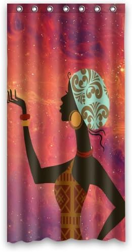 36" x 72" HOT African Woman Print Polyester Waterproof Shower Curtain
