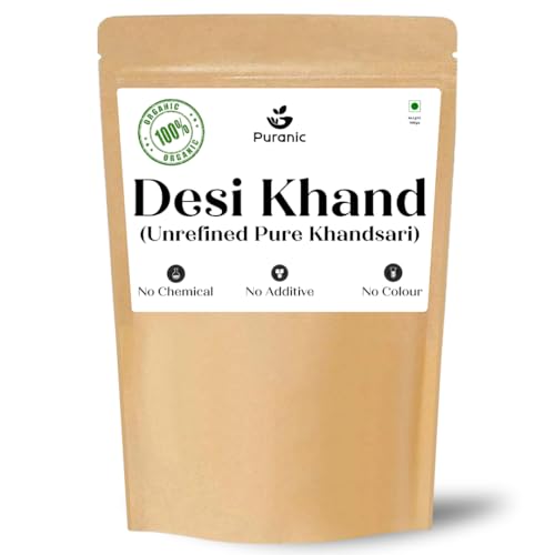 Image of Puranic Desi Khand Organic (Khandsari) 900 gm (Pack of 1) | Chemical & Pesticides Free | Sugarcane Khandsari Sugar | Sulphur-free Khaand