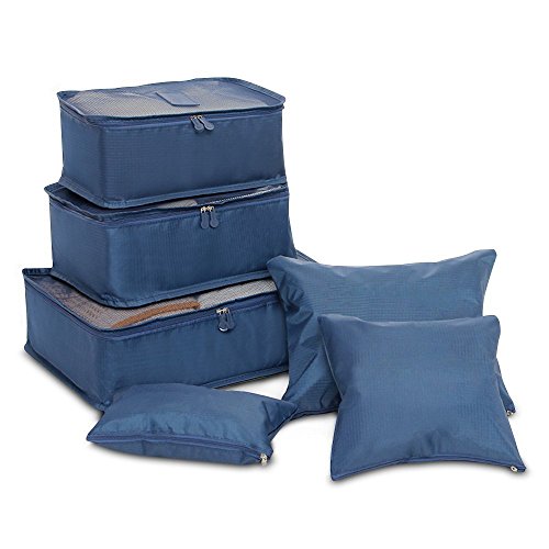 Flameer Pacote com 6 Bolsas de Armazenamento Impermeáveis para Viagem Cubo Organizador de Bagagem, A
