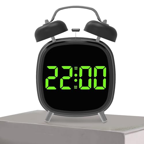 Reloj despertador para personas que duermen pesadamente, despertadores digitales para dormitorios, temporizador de ruido con luz LED, portátil para viajes, oficina, sala de estar, baño, guardería