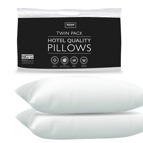 Adam Home Premium Pillows 2 Pack Hotel Quality with Breathable Cover – Bouncy Side Sleeper Pillow for Neck and Shoulder Pain – Quick Rebound & Dust Proof Hotel Pillows, Made in UK, (48x74 cm) Adam Home Premium Pillows 2 Pack Hotel Quality with Breathable Cover – Bouncy Side Sleeper Pillow for Neck and Shoulder Pain – Quick Rebound & Dust Proof Hotel Pillows, Made in UK, (48x74 cm)