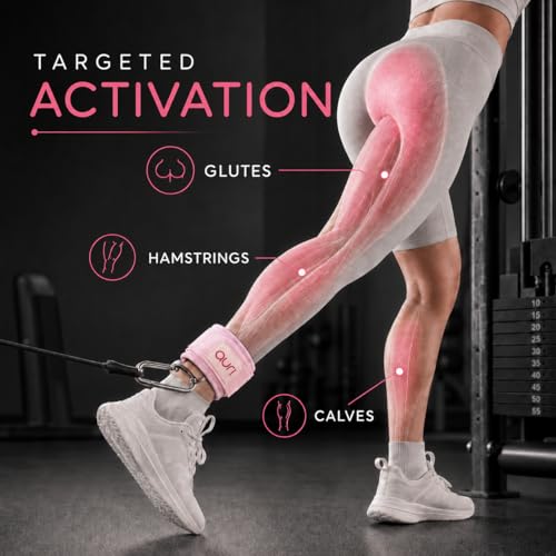 Auri Fit Ankle Strap for Cable Machine - Padded Neoprene Cuff with Stainless Steel D-Ring for Comfort & Support During Glute Kickbacks, Leg Extensions, Hip Abductors & Lower Body Workouts - image 5