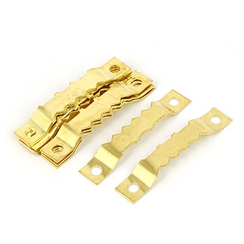Image of uxcell 45mm x 8mm Double Hole Sawtooth Picture Frame Hanging Hangers 10PCS w Screws