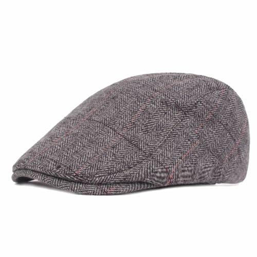 Image of Quanhaigou Men's Cotton Flat Ivy Gatsby Newsboy Driving Hat Adjustable Irish Cabbie Ivy Driving Hunting Cap