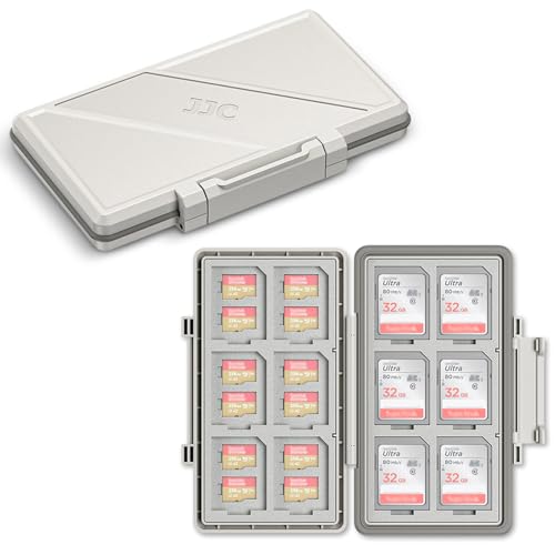 Image of Grey 36 Slots Memory Card Case Water-Resistant Anti-Shock Memory Card Wallet for 24 Micro SD SDXC SDHC TF Cards and 12 SD SDXC SDHC Cards