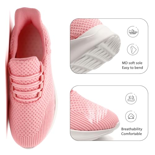 Image of DLWKIPV Womens Walking Running Shoes Tennis Slip On Sneakers Gym Workout Sport Lightweight Breathable Mesh Comfortable Casual