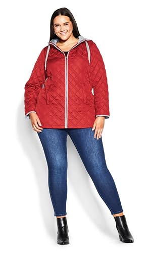 EVANS Women's Plus Size Coat Multi Stitch Quilted2