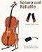 Musbeat Cello Stand with Bow Holder, Mahogany Wooden A-Shape Floor Stand with Padded Foam, Handcrafted Cello Rack Fits 1/2, 3/4, 7/8, 4/4 Full-Size and Guitar, Instrument Holder for Home and Studio Display