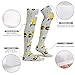 HEBVASS Women's Fashion Compression Socks Construction Trucks, Cute Breathable Long Knee High Socks for Outdoor Running Cycling Hiking Daily Wear