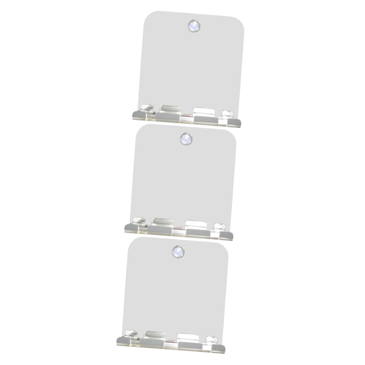 Cabilock 3pcs Make up Mirror Portable Small Square Shaver Unbreakable Anti- Bathroom Home Silver Hook