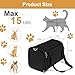 vsshe Hundebox faltbar, Hundetransportbox, Transporttasche für Katze Hund für Reise Auto Flugzeug, Leicht Atmungsaktiv Tragebox für Kleine&Mittelgroße Katze Kaninchen Welpen bis 15lbs (Schwarz)