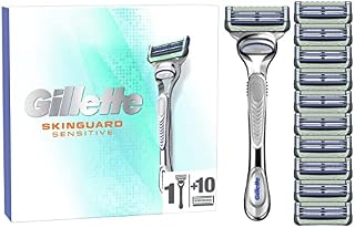 Gillette SkinGuard Sensitive Men's Razor + 11 Razor Blade Refills with Precision Trimmer, Fits Fusion Handles