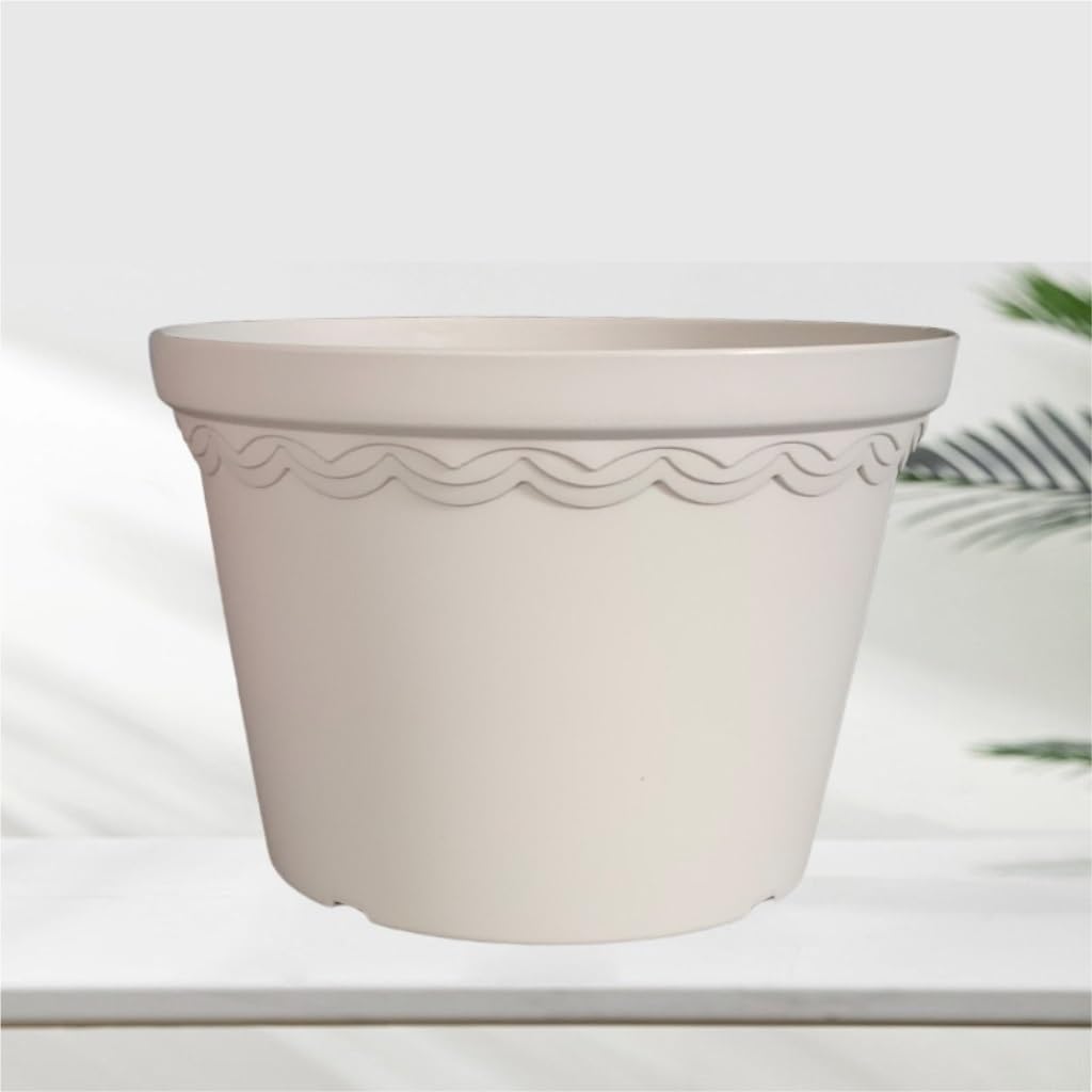 Zewnętrzne wewnętrzne doniczki ogrodowe prosta imitacja porcelany żywica sadzenie doniczka plastikowa oddychająca dolny otwór plastikowa doniczka na kwiaty doniczki z otworami drenażowymi (C)