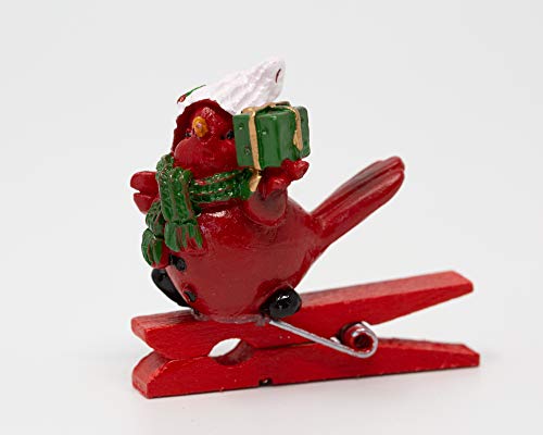 Cardinals Clip On Ornaments - Set Of 18 Red Christmas Cardinals - Tabletop Christmas Tree Decorations - Each Is Approximately 1.5" W #TOP6