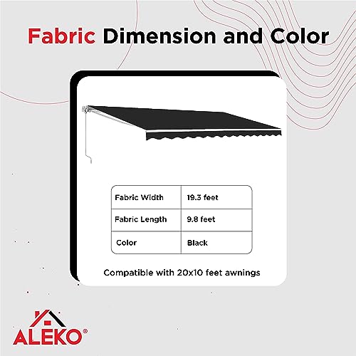 Aleko FAB20X10BK81-FBM Patio Awning Fabric Replacement thumb #4