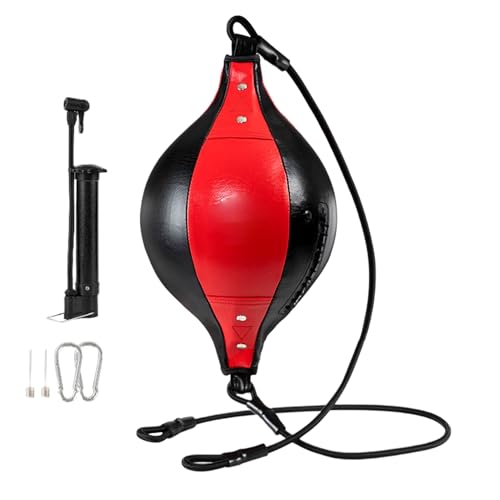 Boxing Speed Bag - End Boxing Punching Bag | Flexible Punching Ball | Pu Leather Reflex Kit With Bungee Cords | Floor To Ceiling