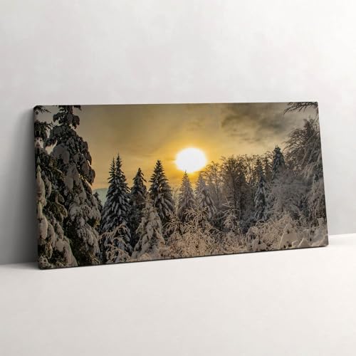 Image sur toile 140x70cm du paysage d'hiver des Beskides pour décoration murale