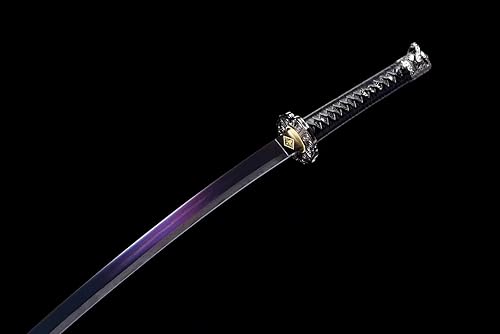 Miniatura 8 de HERO SWORD SEKIRO Shadows Die Twice Wolf Cosplay Réplica Espada Mortal Blade Juego Japonés Katana Real Sharp Púrpura Alto Manganeso Acero Samurai