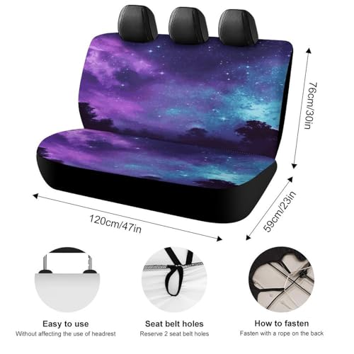 Funda de asiento de coche con cielo estrellado morado para proteger tu van 2