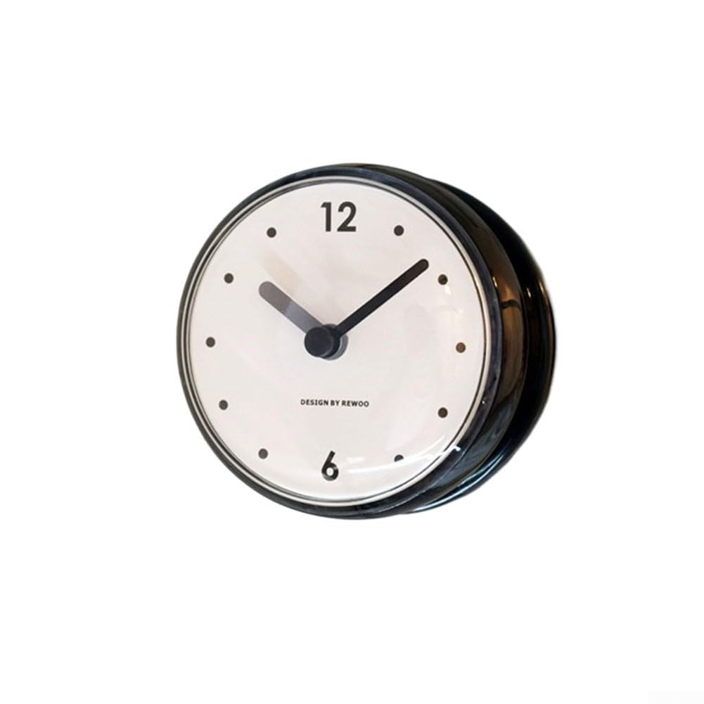 Reloj de pared impermeable para cocina, baño, ducha, ventosa, reloj de pared antivaho, pequeño reloj de pared digital con ventosa para decoración del hogar y baño (negro)