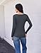 Ekouaer Womens 3 Pack Long Sleeve Shirts V Neck Ribbed Slim Fit Basic Tops Thermal Undershirts Casual Tee Black/Beige/Dark Grey X-Large